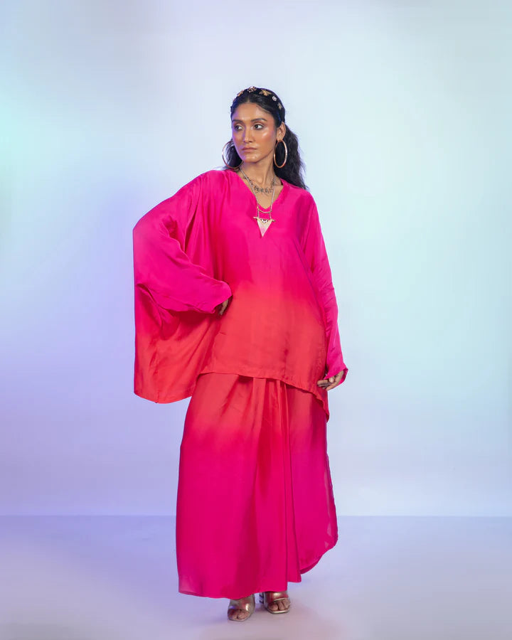 Sorbet Ombre Draped Skirt Set