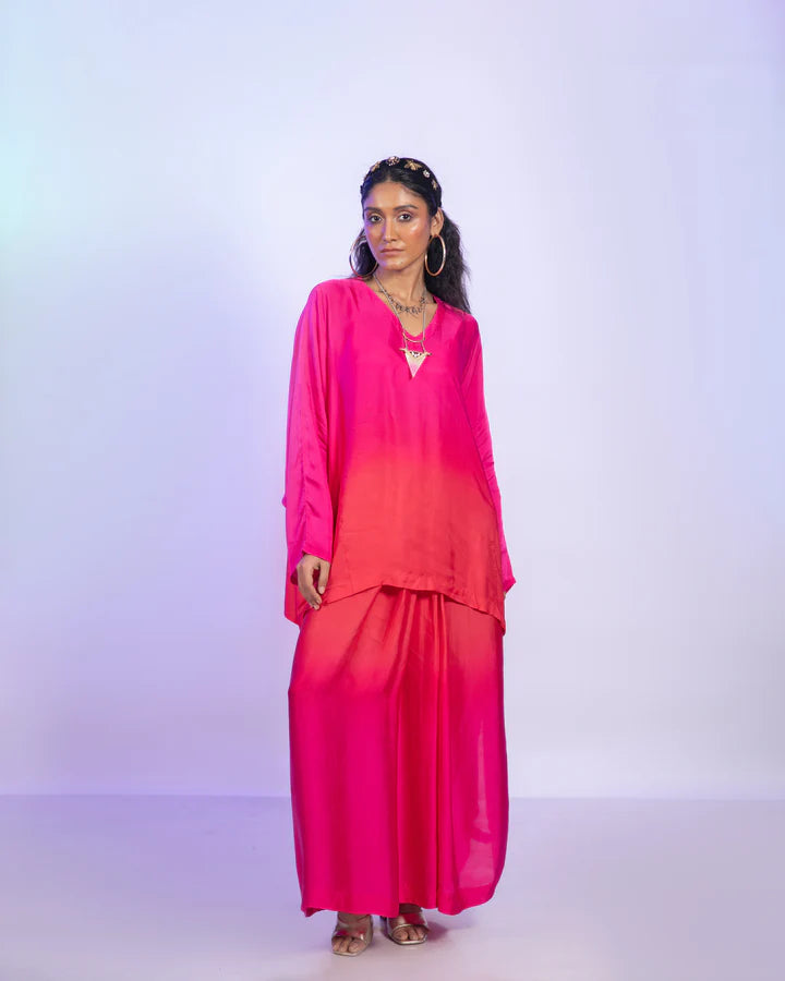 Sorbet Ombre Draped Skirt Set