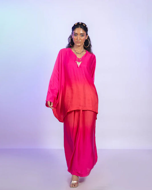 Sorbet Ombre Draped Skirt Set