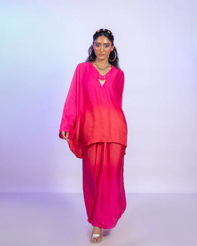 Sorbet Ombre Draped Skirt Set