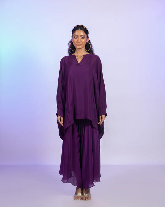 Amethyst Purple Draped Pant Set