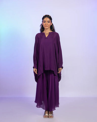 Amethyst Purple Draped Pant Set
