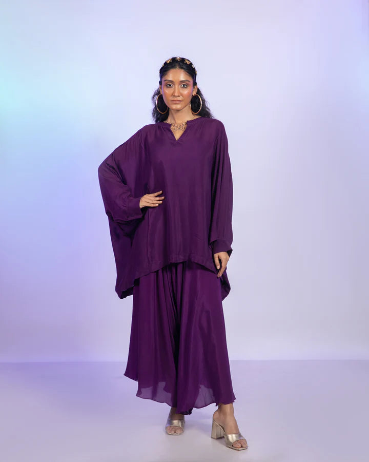 Amethyst Purple Draped Pant Set