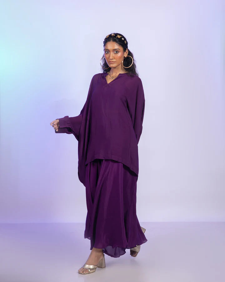 Amethyst Purple Draped Pant Set