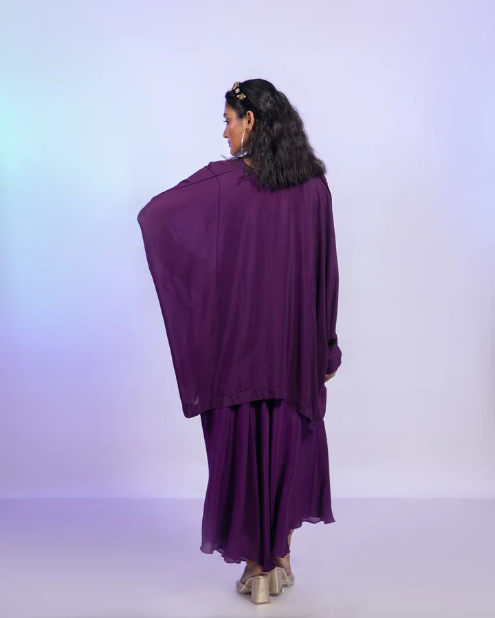 Amethyst Purple Draped Pant Set