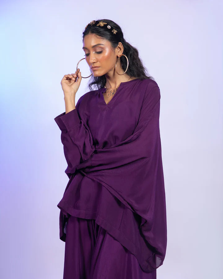 Amethyst Purple Draped Pant Set
