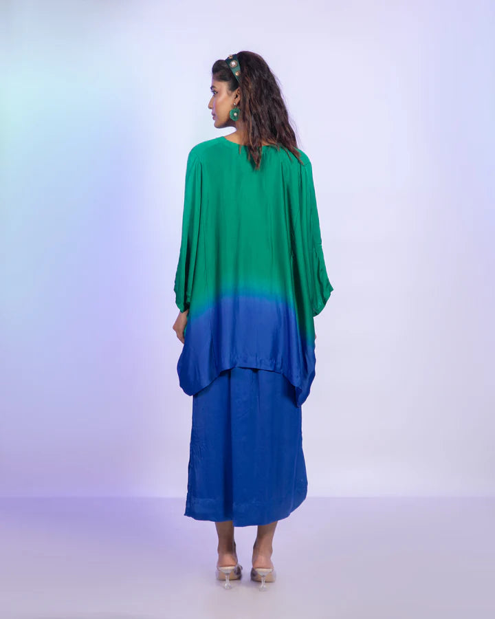 Terra Ombre Draped Skirt Set