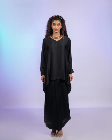 Ebony Draped Skirt Set