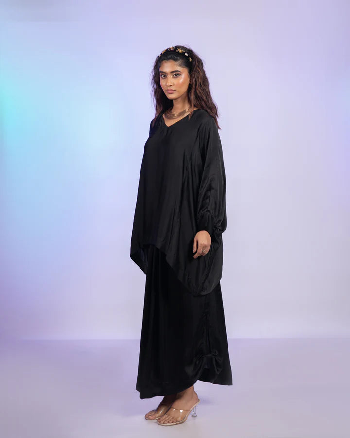 Ebony Draped Skirt Set