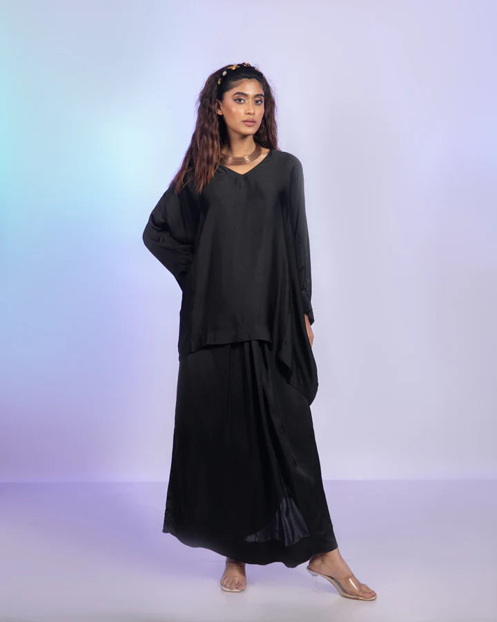 Ebony Draped Skirt Set