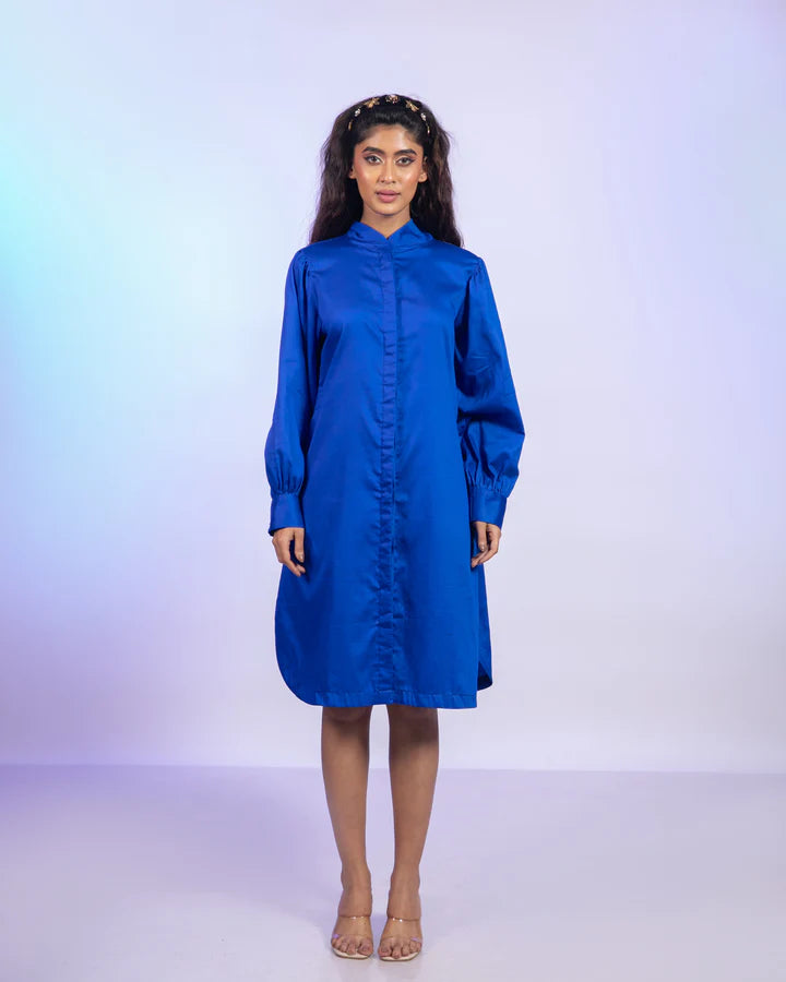 Oceania Blue Shirt Dress
