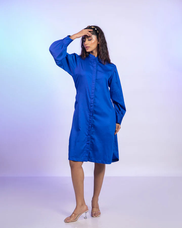 Oceania Blue Shirt Dress