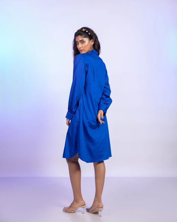 Oceania Blue Shirt Dress
