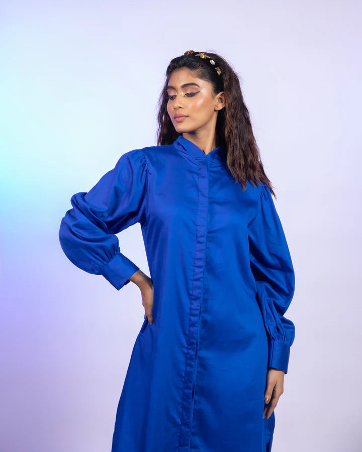 Oceania Blue Shirt Dress