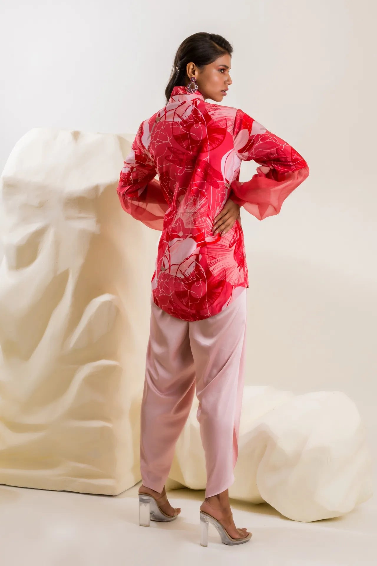 Printed Shirt With Tulip Pants