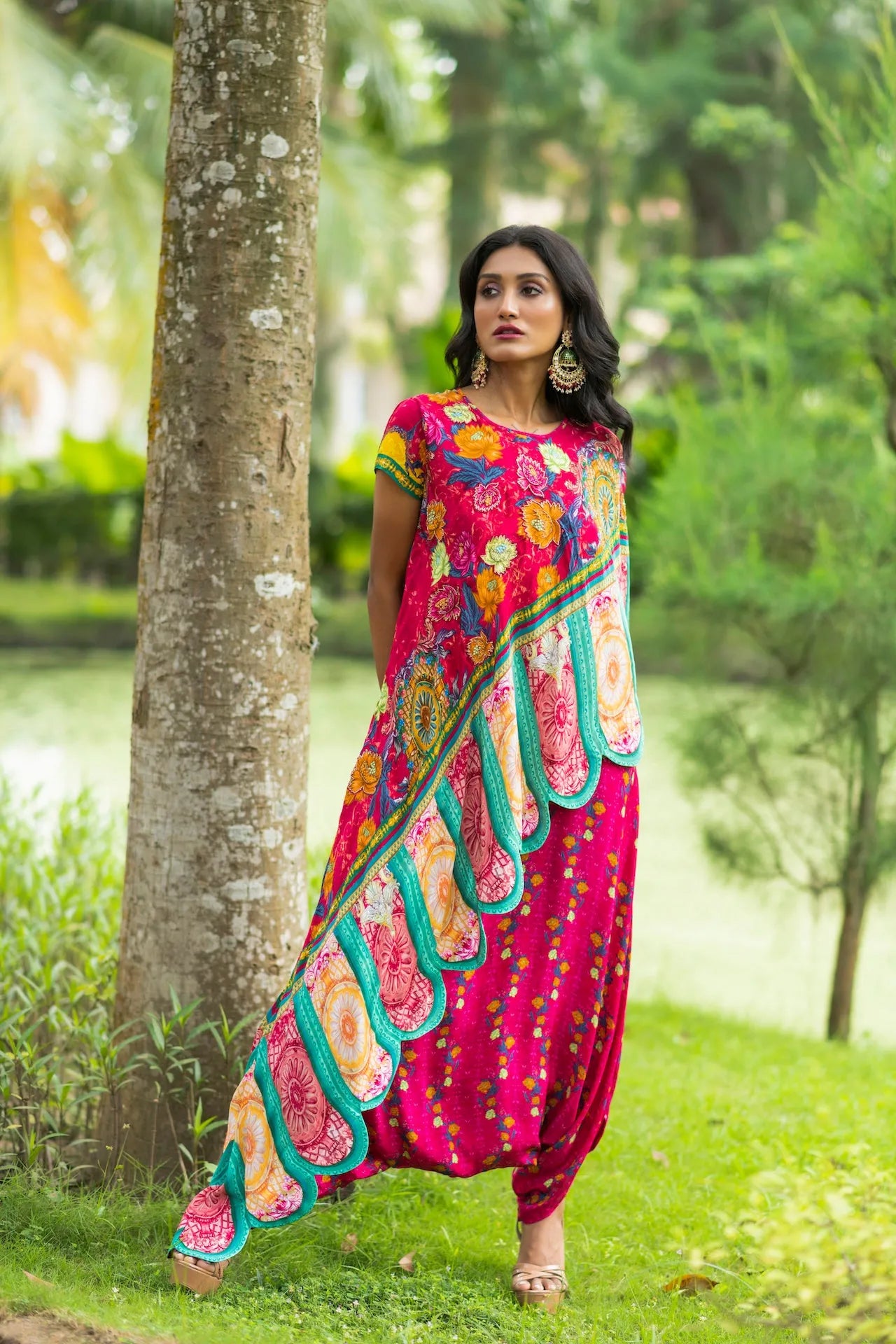 Printed Red Jumpsuit